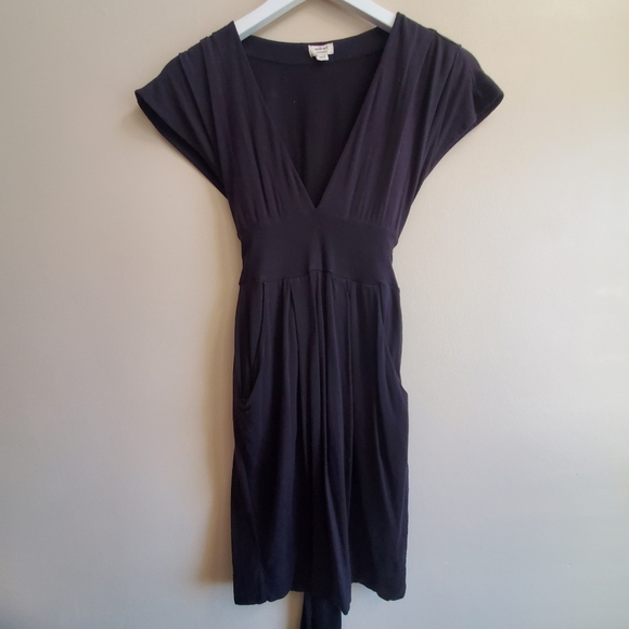 wilfred Black Jersey Dress with tie back, XXS - Picture 2 of 8